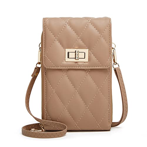 TIYETA Kleine Crossbody Handy Geldbörse Für Frauen Mini Messenger Schulter Handtasche Brieftasche Mit Credit Card Slots,Khaki von TIYETA