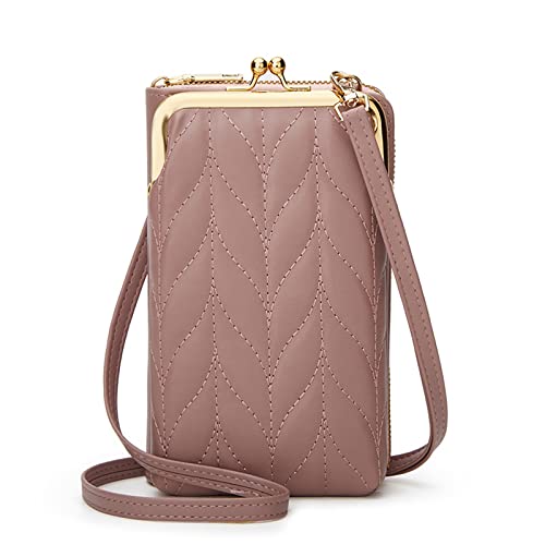 TIYETA Kleine Crossbody Handy Geldbörse Für Frauen Mini Messenger Schulter Handtasche Brieftasche Mit Credit Card Slots,Lila von TIYETA