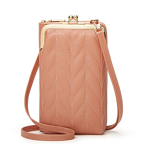 TIYETA Kleine Crossbody Handy Geldbörse Für Frauen Mini Messenger Schulter Handtasche Brieftasche Mit Credit Card Slots,Pink 1 von TIYETA