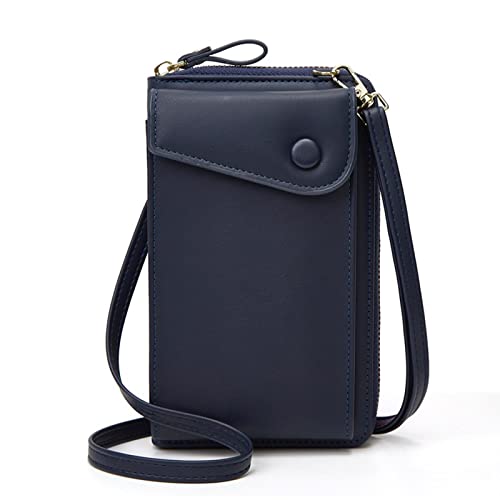 TIYETA Schultertasche Frauen Brieftasche Cross-Body Handy Schultertasche Kleine Damen Geldbörse Handy Mini-Tasche Kartenhalter Umhängetasche,Blau von TIYETA