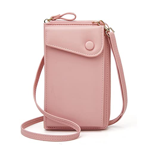 TIYETA Schultertasche Frauen Brieftasche Cross-Body Handy Schultertasche Kleine Damen Geldbörse Handy Mini-Tasche Kartenhalter Umhängetasche,Rosa von TIYETA