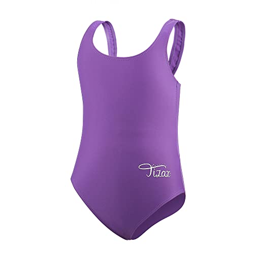 TIZAX Einteiliger Badeanzug für Mädchen Kinder Racerback Sport Schwimmanzug Lila 11-12 Jahre 152 von TIZAX