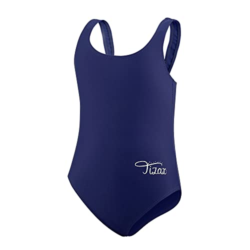 TIZAX Einteiliger Badeanzug für Mädchen Kinder Racerback Sport Schwimmanzug Marineblau 4 Jahre 104 von TIZAX