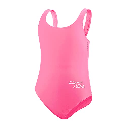 TIZAX Einteiliger Badeanzug für Mädchen Kinder Racerback Sport Schwimmanzug UPF 50+ Hellrosa 4 Jahre 104 von TIZAX