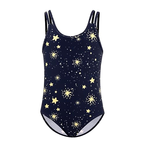 TIZAX Einteiliger Badeanzug für Mädchen UPF 50+ Kinder Schwimmanzug Schnell Trocknend Bademode Sommerurlaub Strandbekleidung für Kinder Marineblau 11-12 Jahre 146-152 von TIZAX