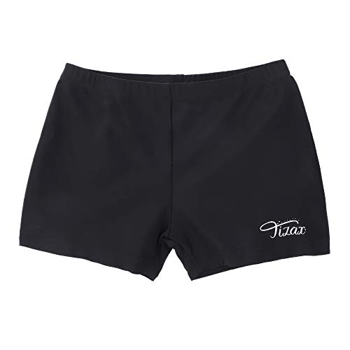 TIZAX Jungen Badehose Kinder Uv-Schutz Badeshorts Badeboxer Schwimmhose Schwarz 13-14 Jahre 158/164 von TIZAX