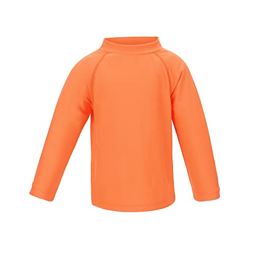 TIZAX Kinder Jungen Sonnenschutz Schwimmshirt Langarm UV Badeshirt Badebekleidung Schnelltrocknend für Kinder Orange 11-12 Jahre Etikett 12 von TIZAX