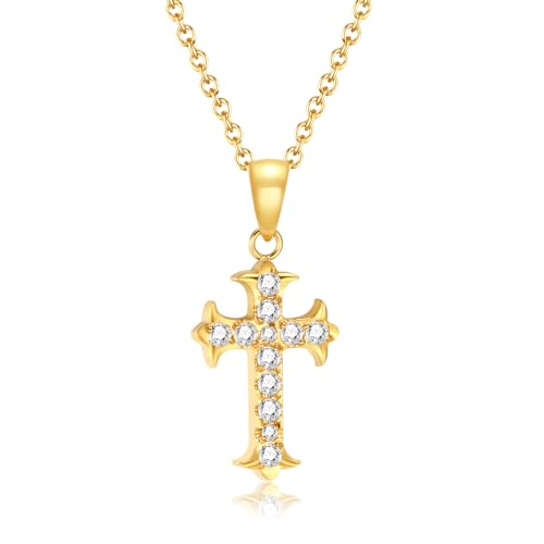 TIZU Kreuz Kette Damen,Cz Kreuz Anhänger Halskette aus Edelstahl Schmuck Für Frauen,Mädchen TIZU Kreuz Kette Damen,Cz Kreuz Anhänger Halskette aus Edelstahl Schmuck Für Frauen,Mädchen von TIZU