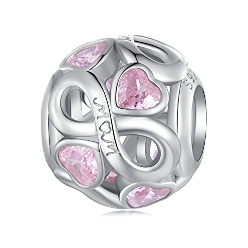 Geschenk zum Valentinstag - Sterling Silber 925 Mom Charms Original Anhänger Kompatibel Pandora Armbänder Charms Muttertag von TIZU