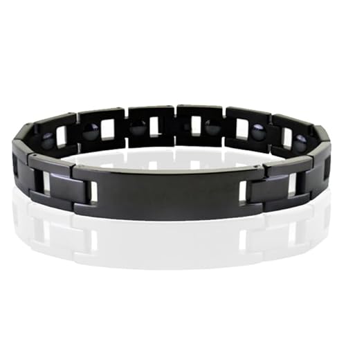 Edelstahl Herren Armband Tom Jaxon Magnete Gravur Schwarz von TJ Tom Jaxon