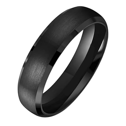Tom Jaxon Herren Ring Wolfram Matt Schwarz 6mm-22mm von TJ Tom Jaxon
