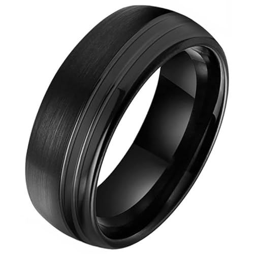 Wolfram Herren Ring Tom Jaxon Nut Schwarz Matt und Glanz-19mm von TJ Tom Jaxon