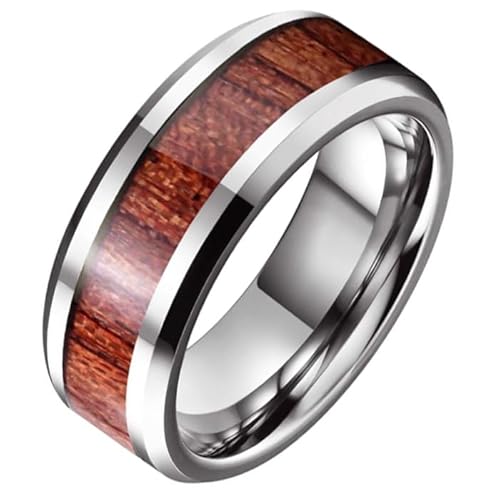 Wolfram Herren Ring Tom Jaxon Silber Glanz Palisander Inlay-17mm von TJ Tom Jaxon