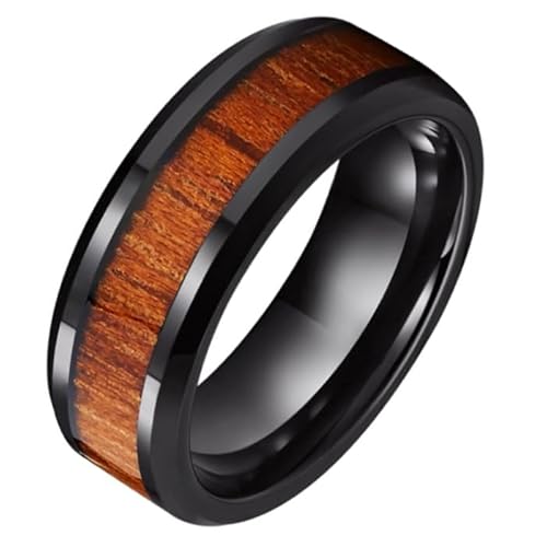 Wolfram Herren Ring Tom Jaxon schwarz Glanz Palisander Inlay-21mm von TJ Tom Jaxon