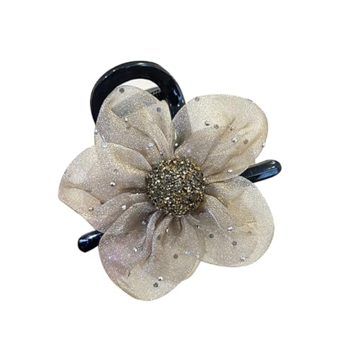 Blumen Haarkrallen Haarspangen Blumen Klauenklammer Satinrosen Haarnadel Haar Accessoires Haarstyling Zubehör für Frauen Damen von TJCGCKK