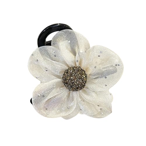Blumen Haarkrallen Haarspangen Blumen Klauenklammer Satinrosen Haarnadel Haar Accessoires Haarstyling Zubehör für Frauen Damen von TJCGCKK
