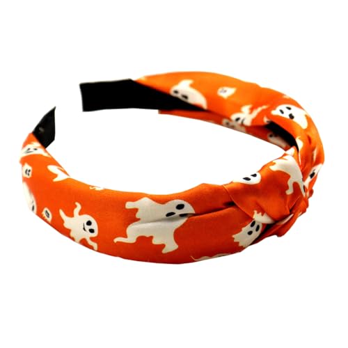 Einzigartige Top Knot Stirnband für Frauen Kreative Geist Spinnennetz Katze Haarbänder Rutschfeste Haarreifen Dekorative Halloween Haar Band Mode Haarschmuck (Orange) von TJCGCKK