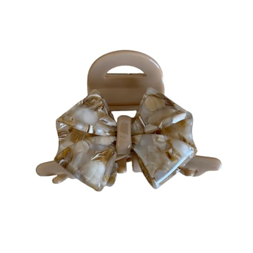 Elegante Bowknot Haar Krallen Clips für Frauen, einzigartige Essigsäure Anti-Rutsch Haar Kiefer Clips, Mode starken Halt Pferdeschwanz Halter dekorative Haar Styling Zubehör (Heller Kaffee) von TJCGCKK