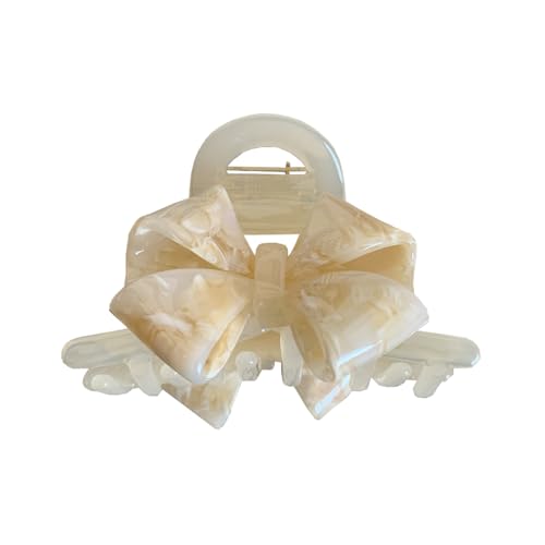 Elegante Bowknot Haar Krallen Clips für Frauen, einzigartige Essigsäure Anti-Rutsch Haar Kiefer Clips, Mode starken Halt Pferdeschwanz Halter dekorative Haar Styling Zubehör (Weiß) von TJCGCKK
