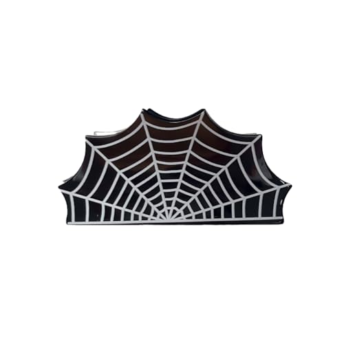 Halloween-Haarkrallen-Clips für Frauen, Kreative Geisterspinne Fledermaus Anti-Rutsch-Haarkrallen-Clips, Einzigartiger starker Halt Pferdeschwanz-Halter Dekoratives Haar-Styling-Zubehör (Schwarz B) von TJCGCKK