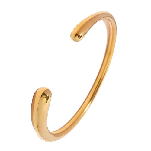 Mode Teardrop Armstulpe Armband für Frauen Klotzige Offen Breite Armspange Armmanschette Bling Kristall Braidal Armbänder Minimalistisch Armband Statement-Schmuck (Gold) von TJCGCKK
