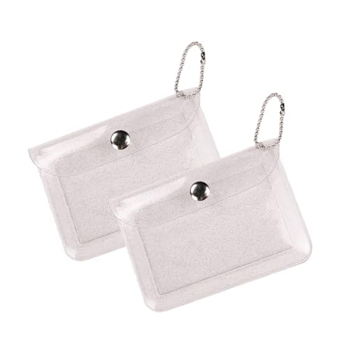 TJCGCKK Durchsichtiger Münzbeutel Geldbeutel Brieftasche Kreditkartenhalter Mini Kartenetui Kartenhalter Geldbörse mit Schlüsselbund Kleine Karten Paket für Mädchen 2 Stück von TJCGCKK