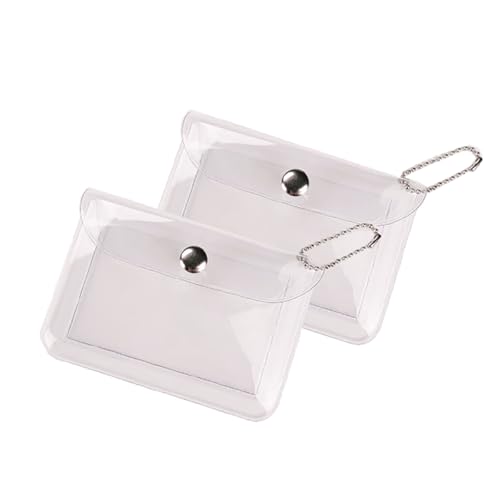 TJCGCKK Durchsichtiger Münzbeutel Geldbeutel Brieftasche Kreditkartenhalter Mini Kartenetui Kartenhalter Geldbörse mit Schlüsselbund Kleine Karten Paket für Mädchen 2 Stück von TJCGCKK