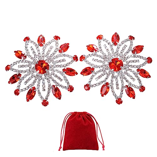 TJCGCKK Strass Nippel Pads Wiederverwendbare Kristall Nippel Sticker Unsichtbarer BH Rave Brust Körperschmuck (Gold) von TJCGCKK