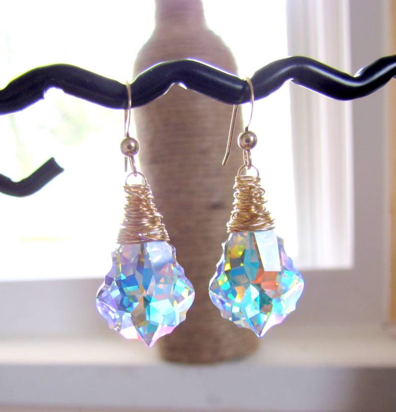 Kristall Und Gold Klassisch Barock Stil Ohrringe - Black Tie Affair Ab Baumeln Ohrringe, Draht Gewickelt 14Kt Fill Geschenke Für Sie Kristall Und Gold Klassisch Barock Stil Ohrringe - Black Tie Affair Ab Baumeln Ohrringe, Draht Gewickelt 14Kt Fill Geschenke Für Sie von TJChateau