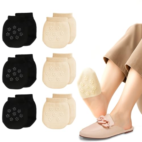 TJHDSF Füßlinge Damen Zehensocken,6 Paar Unsichtbare Halbsocken,Atmungsaktive Ballerina Socken,No Show Halbsocken Baumwolle Füsslinge Damensocken,Baumwollen Zehentopper Liner für High Heels von TJHDSF