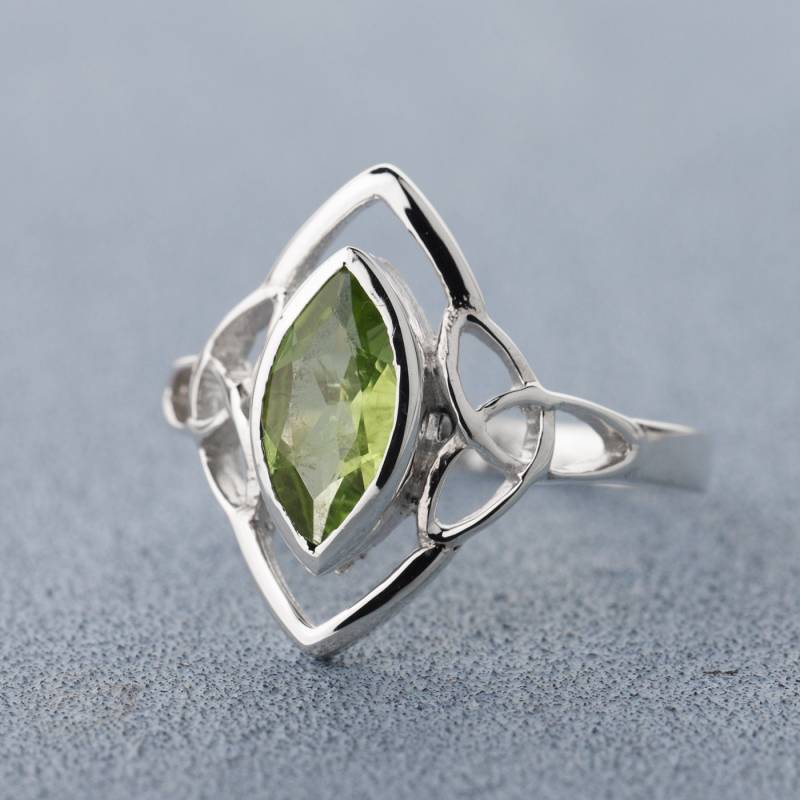 Ring Aus Sterlingsilber Mit Peridot, Citrin, Granat Und Blauem Topas. Mehreren Edelsteinen. Marquise-Ring. Granat-Ring. Citrin Peridot von TJONLINESHOP