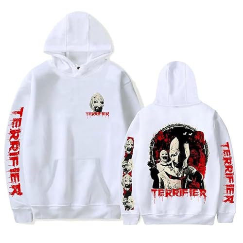 TJOS Terrifier 3 Horrorfilm Merch Halloween Cosplay Weihnachten Terrifier Kill Hoodies (Weiß, XXL), weiß, XXL von TJOS