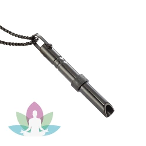 TJUSPIRIT Edelstahl Meditations Atemkette Rauchentwöhnung Kette Stressabbau Kette Zur Druckentlastung Reduziert Angstzustände Damen Herren Entspannung Spirituelle Geschenkideen(Schwarz) von TJUSPIRIT