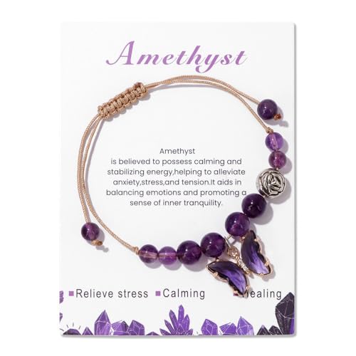 TJUSPIRIT Chakra Armband Geflochten Damen, Edelstein Heilsteine 8mm Perlenarmband Einstellbar, Schutz Yoga Glücksbringer-Geschenk von TJUSPIRIT