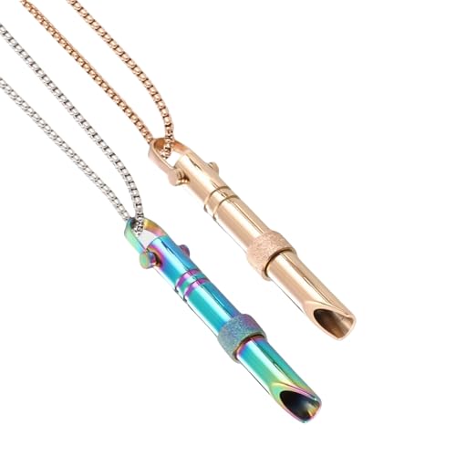 TJUSPIRIT Stressabbau Halskette Meditations Atemkette Edelstahl Hoki Halskette Zur Druckentlastung Reduziert Angstzustände Damen Herren Entspannung Spirituelle Geschenkideen(Rosegold+Bunt) von TJUSPIRIT