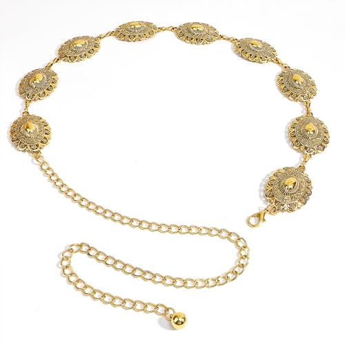 TJUSPIRIT Taillenkette Gürtel Bauchkette für Damen Metall Verstellbare Kettengürtel Körperketten Metallgürtel Bauchschmuck für Jeans, Röcke und mehr(Stil 3) von TJUSPIRIT