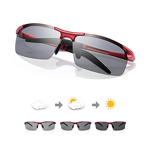 TJUTR Polarisierte Sonnenbrille Herren Photochromatisch Sports Fahrradbrille Selbsttönend Autofahrer Durchsichtig brille mit Färbungsgradient von TJUTR