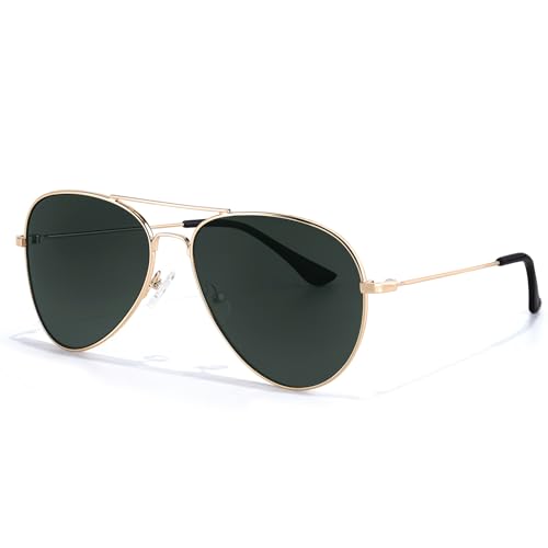 TJUTR Sonnenbrille Herren Polarisiert AL-MG Metallrahmen Retro-Stil mit UV400-Schutz Gläsern, 58mm von TJUTR