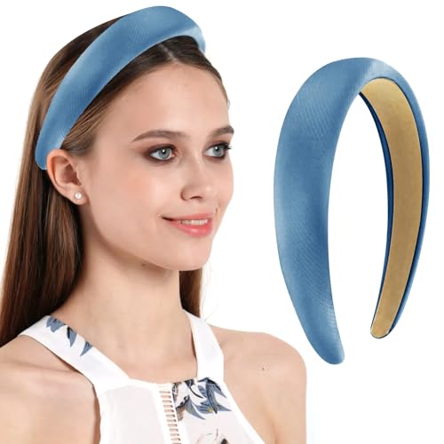 TJYAEKLTD Haarreifen Damen, Samt Haarreif Geflochten Stirnband Breit Haarband für Damen und Mädchen (Blue) von TJYAEKLTD