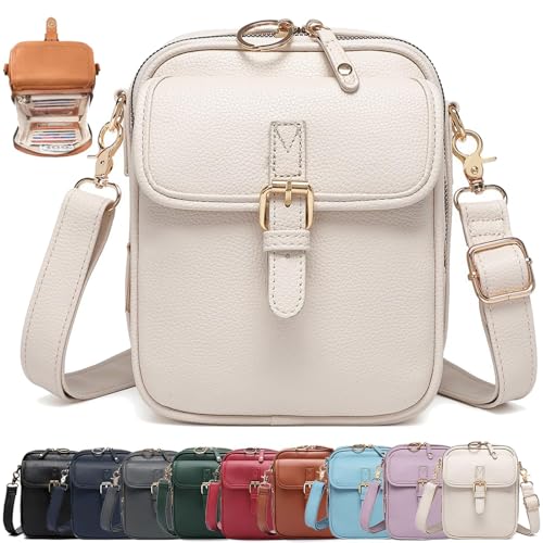 Large Capacity Crossbody Bag, 2025 New Vegan Anti Theft Side Purse Shoulder, Retro Soft Handbags with Built In Wallet (White,One Size) von TJYAFDBF