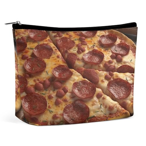 TKJMCSW 3D Pizza Pepperoni Kosmetiktasche für Damen und Herren, wasserdicht, Reise-Kulturbeutel, große Kapazität, Make-up-Tasche, PU-Leder, niedliche Make-up-Tasche, tragbare Reisetasche für TKJMCSW 3D Pizza Pepperoni Kosmetiktasche für Damen und Herren, wasserdicht, Reise-Kulturbeutel, große Kapazität, Make-up-Tasche, PU-Leder, niedliche Make-up-Tasche, tragbare Reisetasche für von TKJMCSW