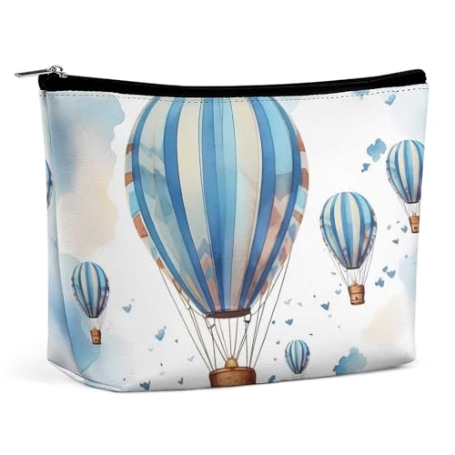 TKJMCSW Blaue Heißluftballon-Make-up-Tasche für Damen, große Kapazität, Kulturbeutel, tragbar, Make-Up-Organizer, Kosmetiktasche, Reisetasche für Kosmetik-Aufbewahrungstasche für Reisen, Arbeit, Stil, TKJMCSW Blaue Heißluftballon-Make-up-Tasche für Damen, große Kapazität, Kulturbeutel, tragbar, Make-Up-Organizer, Kosmetiktasche, Reisetasche für Kosmetik-Aufbewahrungstasche für Reisen, Arbeit, Stil, von TKJMCSW