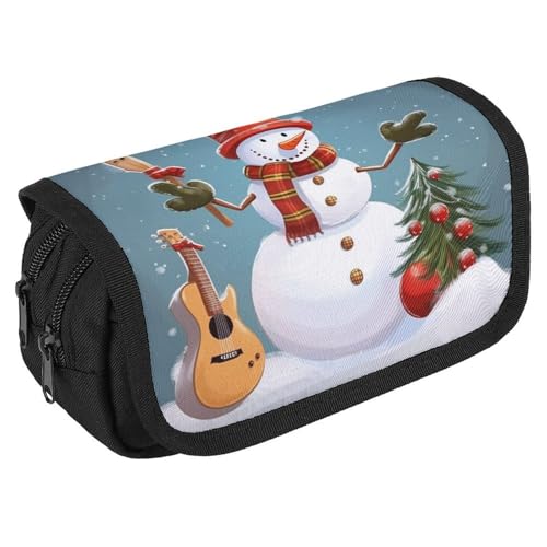 TKJMCSW Federmäppchen mit großem Fassungsvermögen, Weihnachts-Schneemann-Federmäppchen, multifunktionales Federmäppchen mit 3 Fächern, Make-up-Tasche für Erwachsene, Stoff, für Damen und Herren TKJMCSW Federmäppchen mit großem Fassungsvermögen, Weihnachts-Schneemann-Federmäppchen, multifunktionales Federmäppchen mit 3 Fächern, Make-up-Tasche für Erwachsene, Stoff, für Damen und Herren von TKJMCSW