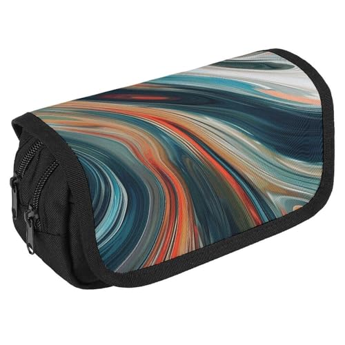 TKJMCSW Federmäppchen mit großem Fassungsvermögen, mit Reißverschluss, bunt, gestreift, multifunktionales Federmäppchen mit 3 Fächern, Make-up-Tasche für Erwachsene, aus Stoff, für Damen und Herren TKJMCSW Federmäppchen mit großem Fassungsvermögen, mit Reißverschluss, bunt, gestreift, multifunktionales Federmäppchen mit 3 Fächern, Make-up-Tasche für Erwachsene, aus Stoff, für Damen und Herren von TKJMCSW