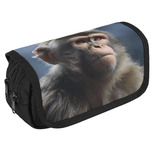 TKJMCSW Federmäppchen mit großem Fassungsvermögen, mit Reißverschluss, multifunktionales Federmäppchen mit 3 Fächern, Make-up-Tasche für Erwachsene, Stoff, Make-up-Tasche für Damen und Herren von TKJMCSW