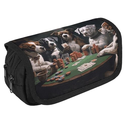 TKJMCSW Federmäppchen mit großem Fassungsvermögen, mit Reißverschluss, multifunktionales Federmäppchen mit 3 Fächern, Make-up-Tasche für Erwachsene, aus Stoff, für Damen und Herren von TKJMCSW