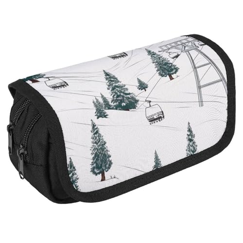 TKJMCSW Federmäppchen mit großem Fassungsvermögen, mit Reißverschluss, multifunktionales Federmäppchen mit 3 Fächern, Make-up-Tasche für Erwachsene, aus Stoff, für Damen und Herren von TKJMCSW