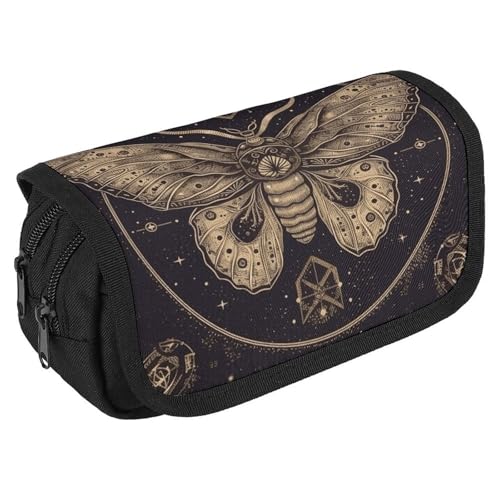 TKJMCSW Federmäppchen mit großem Fassungsvermögen, mit Reißverschluss, multifunktionales Federmäppchen mit 3 Fächern, für Erwachsene, Stoff, Make-up-Tasche für Damen und Herren von TKJMCSW