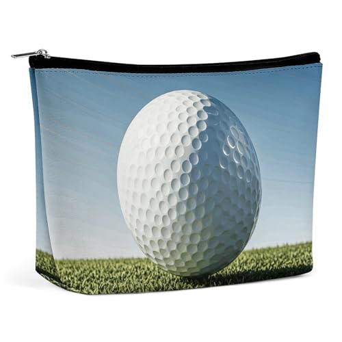 TKJMCSW Golfball-Kosmetiktasche für Damen und Herren, wasserdicht, Reise-Kulturbeutel, große Kapazität, Make-up-Tasche, PU-Leder, niedliche Make-up-Tasche, tragbare Reisetasche für Toilettenartikel von TKJMCSW