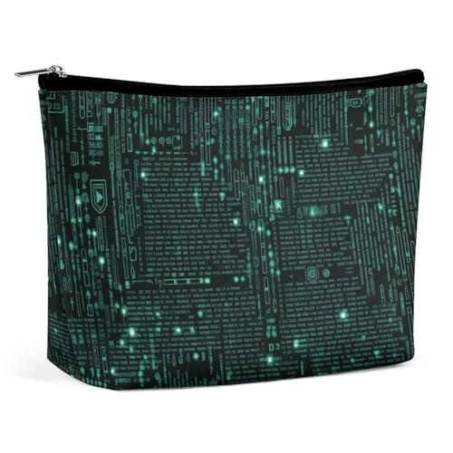 TKJMCSW Hacker Kosmetiktasche für Damen und Herren, wasserdicht, Reise-Kulturbeutel, große Kapazität, Make-up-Tasche, PU-Leder, niedliche Make-up-Tasche, tragbare Reisetasche für Toilettenartikel von TKJMCSW